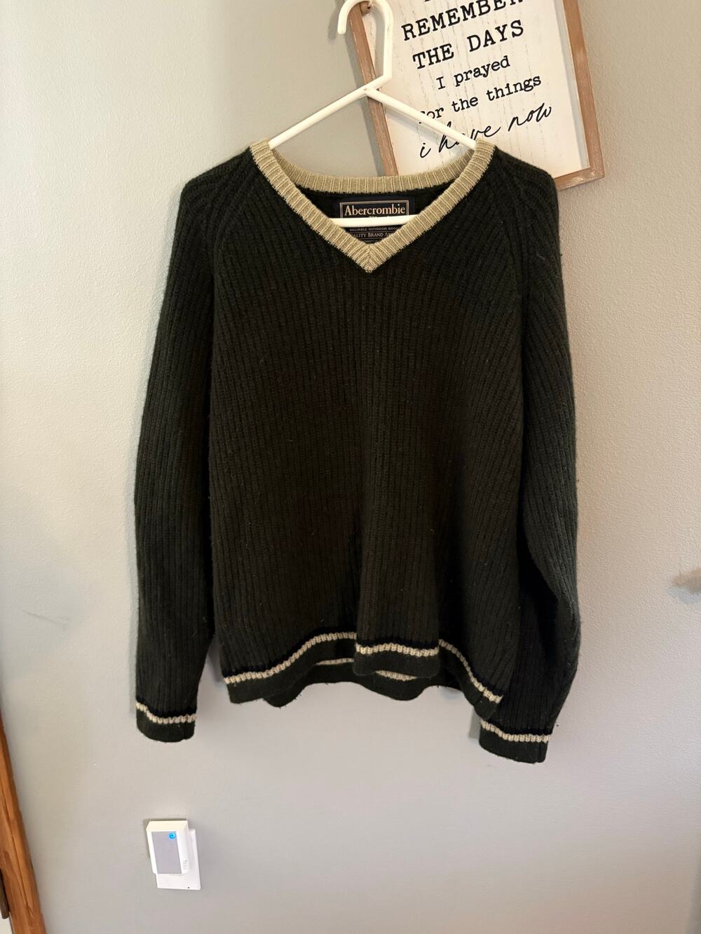 Abercrombie & Fitch Lambswool Blend V-Neck Sweater Men’s Size XL Y2K